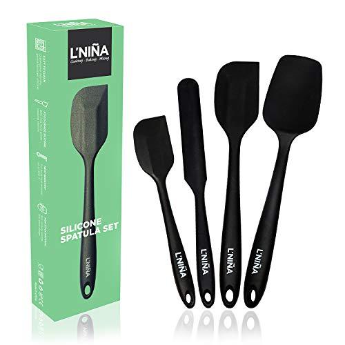 Silicone Spatula by L'Niña – Dishwasher Safe Spatulas For Non Stick Cookware – Spatula Set For Mixing, Cooking, and Baking – Silicone Heat Resistant Rubber Spatula – Silicone Spatula Set