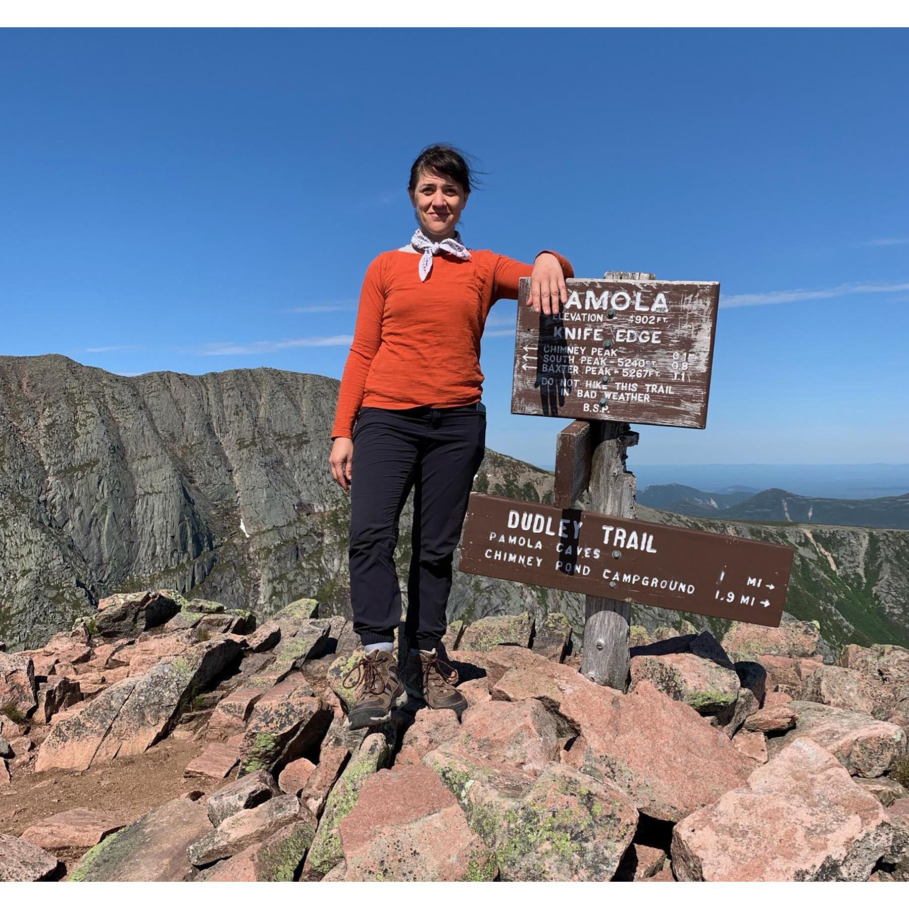 we hiked katahdin! here's hannah on pamola peak