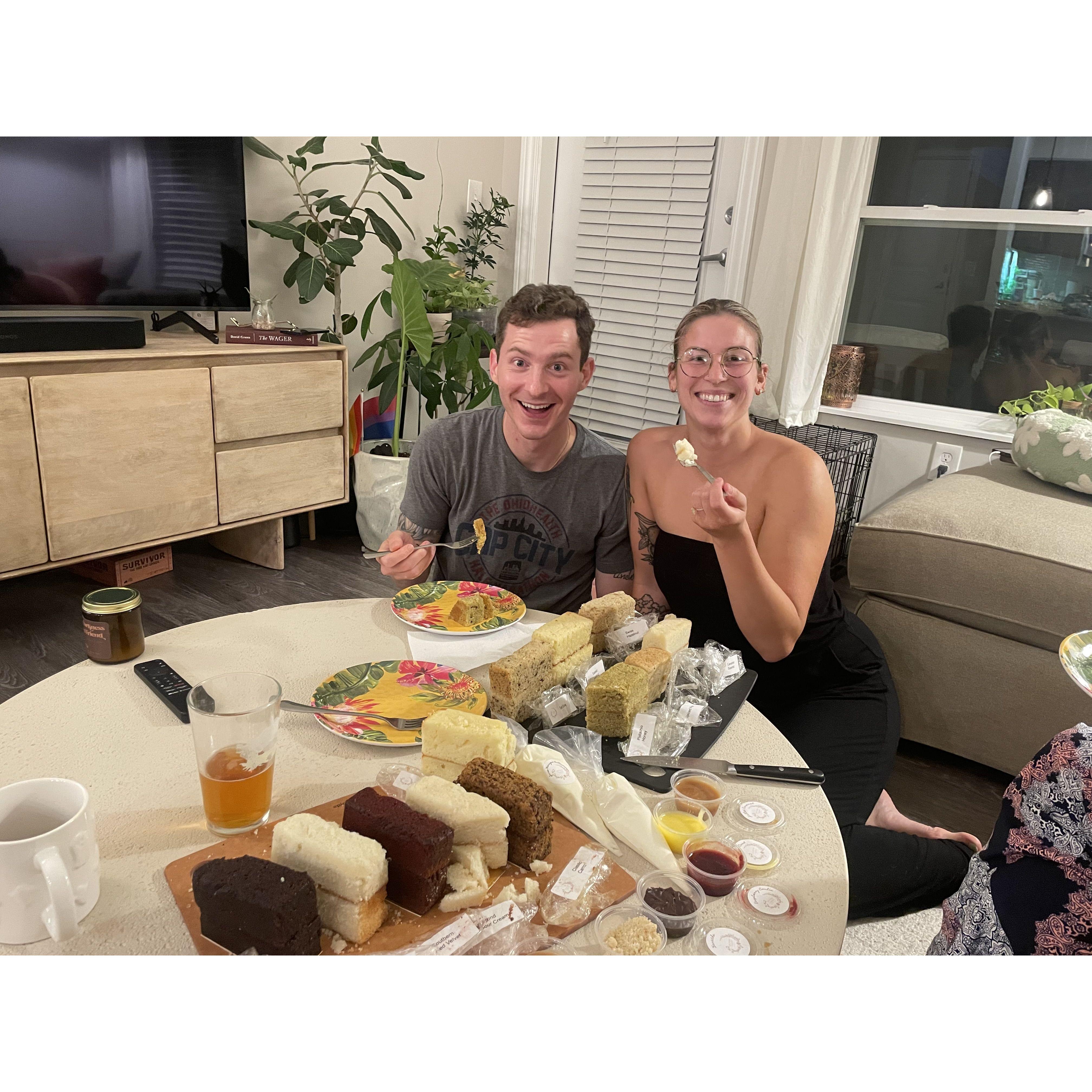 Wedding cake tasting!