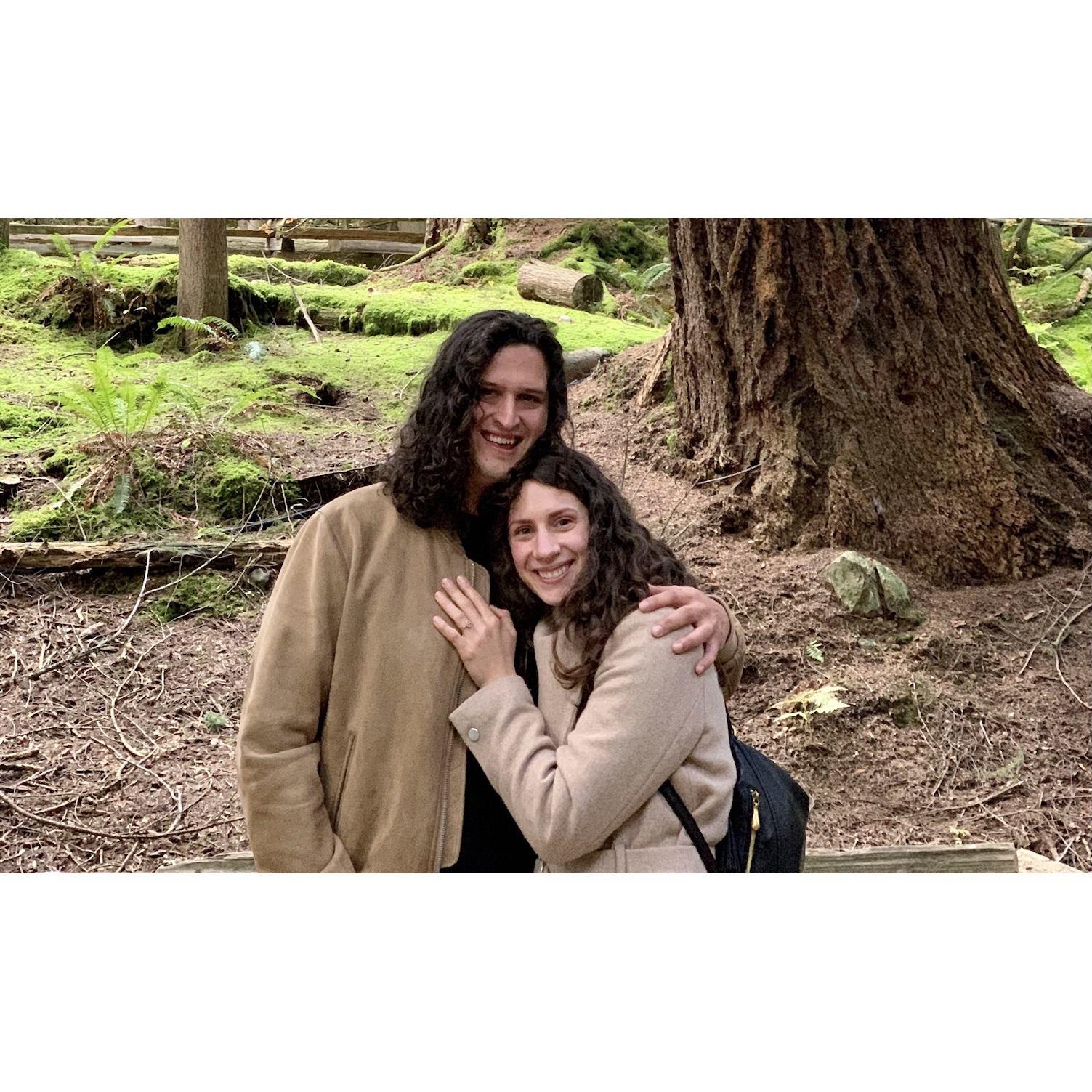 We got engaged at Capilano Suspension Bridge Park! 10.13.19
