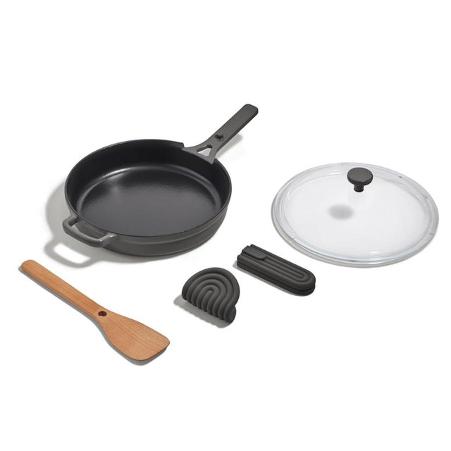 Our Place Cast Iron Always Pan | Premium Enameled, Toxin-Free Surface | 10-inch 8-in-1 Multifunctional Cookware System | Lid, Handle Covers | Heavy Duty Skillet | Oven & High Heat Safe | Char