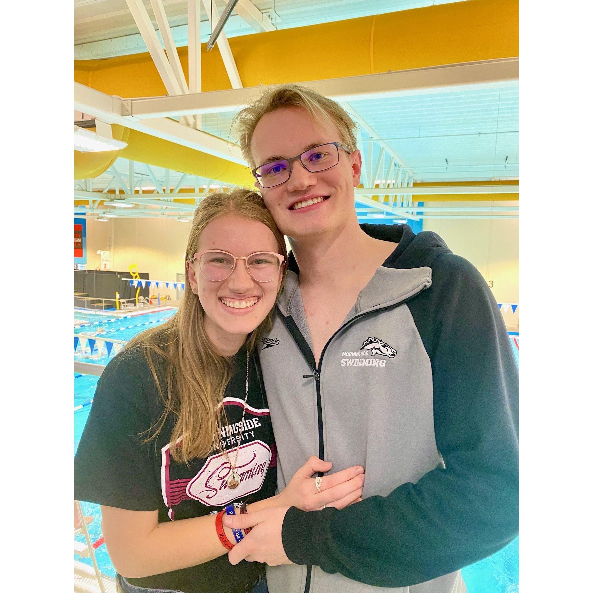 Meanwhile, Faith supports James in his amazing college swimming career.