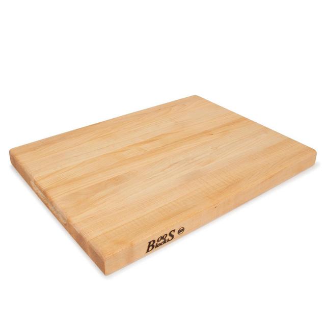 John Boos Maple Wood Cutting Board for Kitchen Prep, 1.5 Inch Thick, Large Edge Grain Rectangular Reversible Charcuterie Boos Block, 20" x 15" x 1.5"