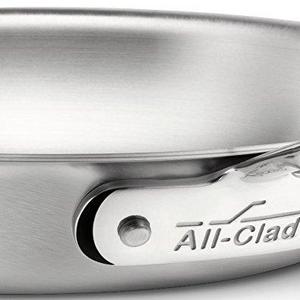 Groupe SEB - All-Clad BD55110 D5 Brushed 18/10 Stainless Steel 5-Ply Bonded Dishwasher Safe Fry Pan Saute Pan Cookware, 10-Inch, Silver