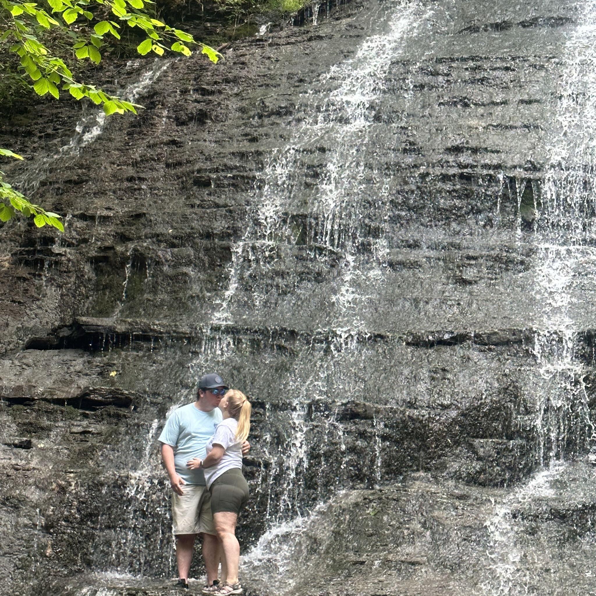 Us at Grimes Glen (right before Izzy told Zach we were gonna get married at Inspire Moore!)