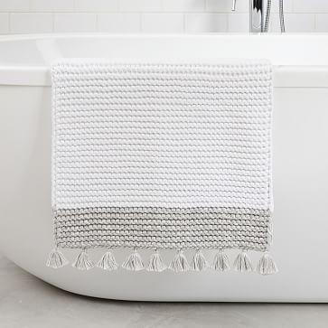 Organic Space-Dyed Hand Knit Bath Mat