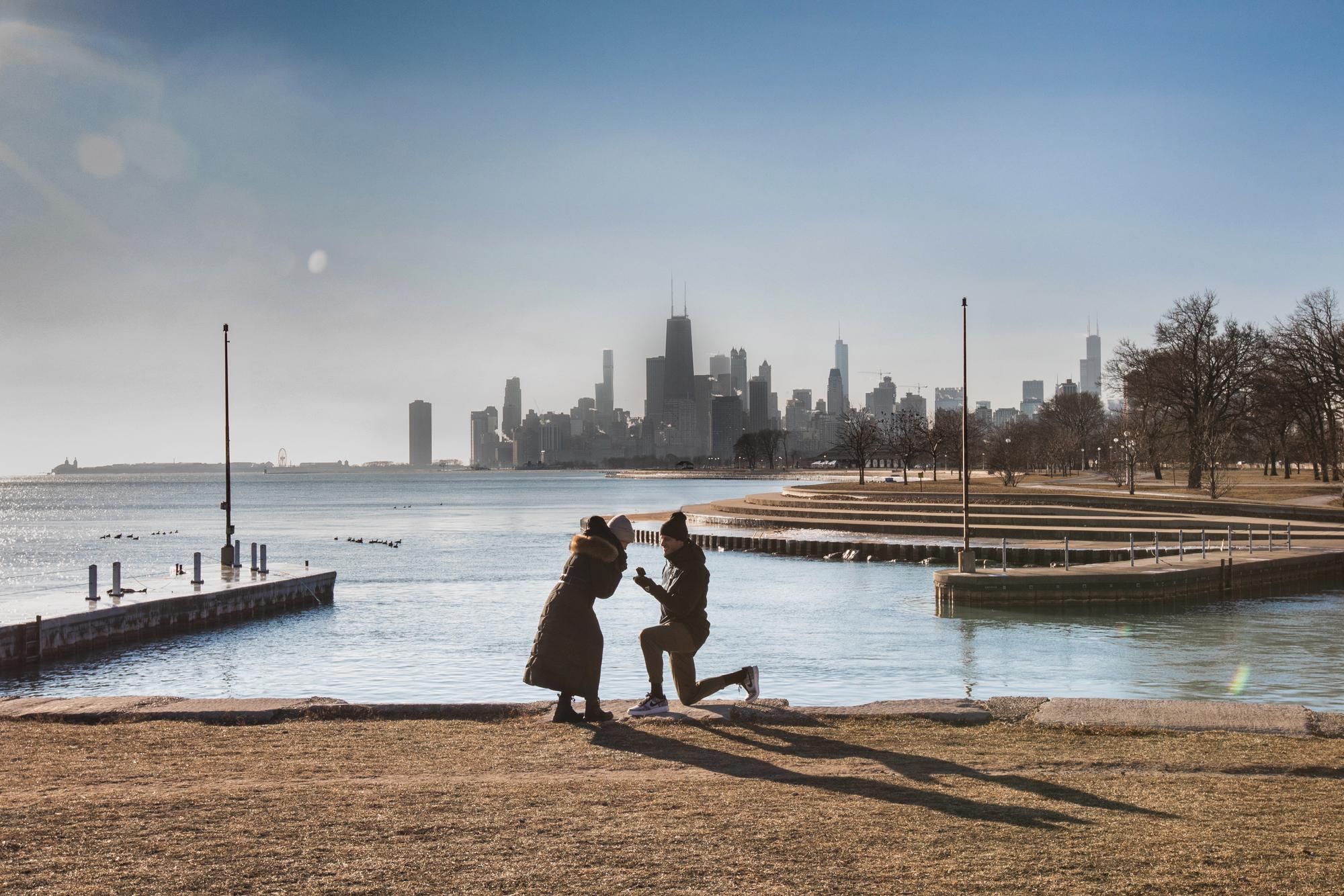 Popping the question.