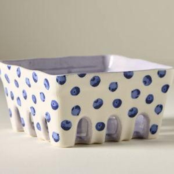 Berry Icon Handpainted Stoneware Berry Basket