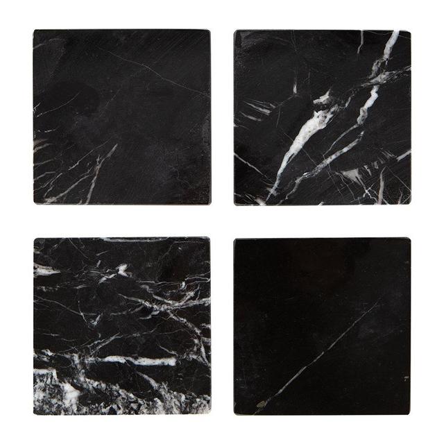 Marble Coasters - Set of 4 - Black