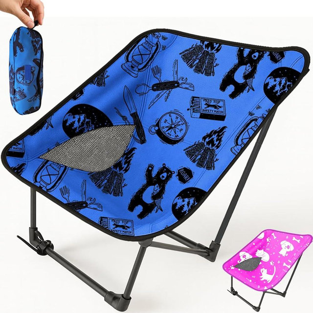KidzAdventure Youth and Kids Camping Chair | Ultra Lightweight, Foldable and Heavy Duty | Ideal Indoor/Outdoor Kid Chair for Camping, Beach, Sports and Lawn