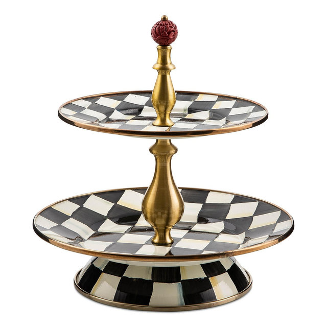 Mackenzie-Childs Courtly Check 2-Tier Sweet Stand
