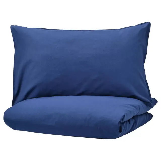 ÄNGSLILJA Duvet cover and pillowcase(s), dark blue, Twin