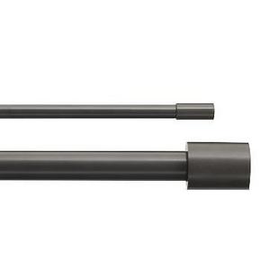Oversized Metal Double Rod, Gunmetal, 44"-108"