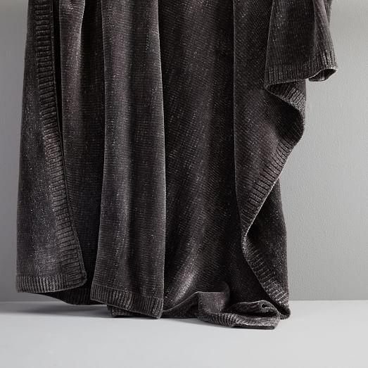 Luxe Chenille Throw, Gray