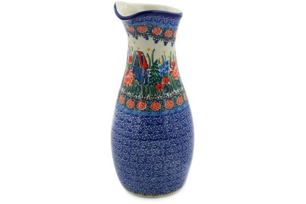 Polish Pottery 5 Cup Carafe Blue Escape UNIKAT