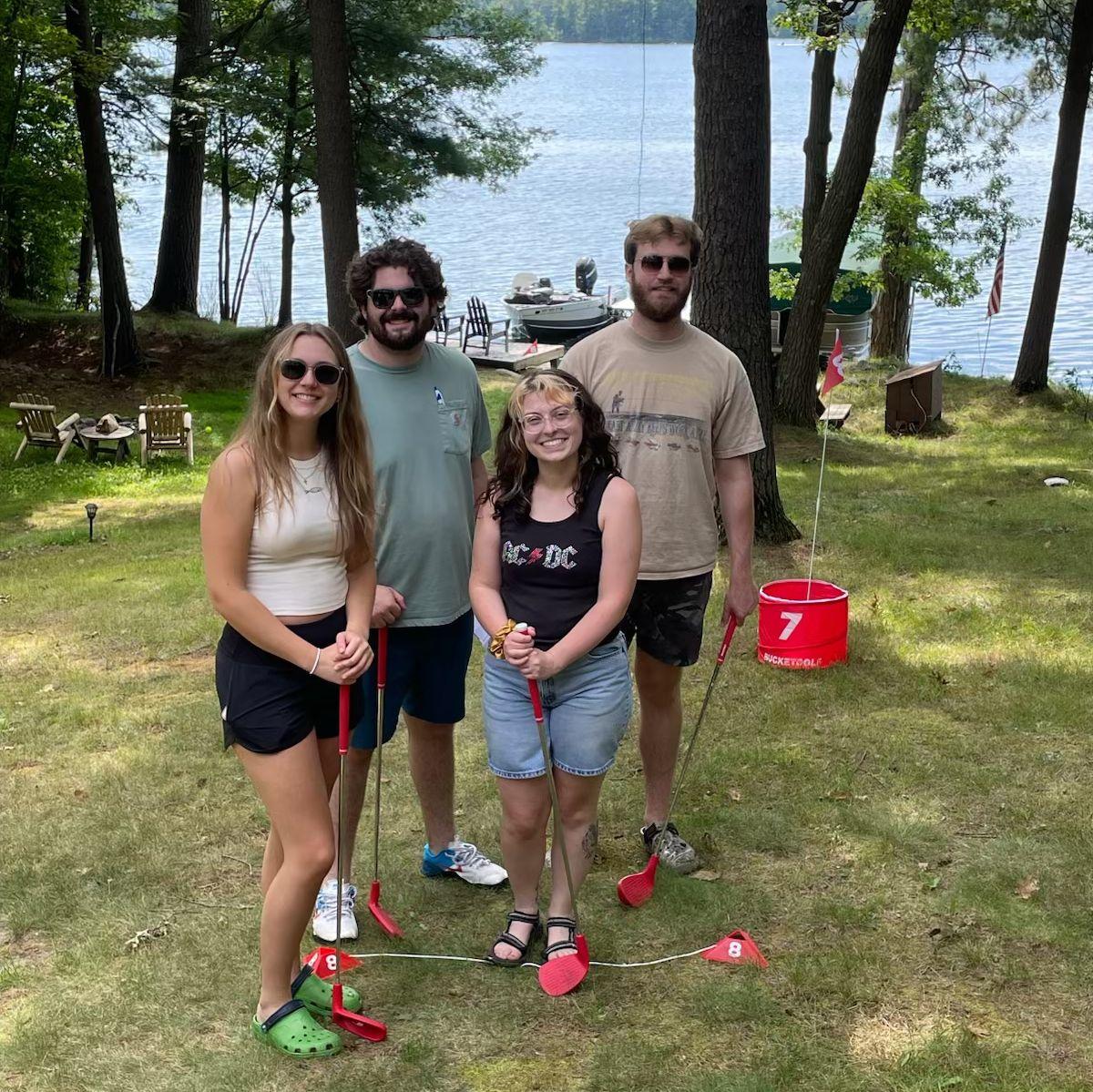 bucket golf with Ellie and Adrian at the Kalin cabin