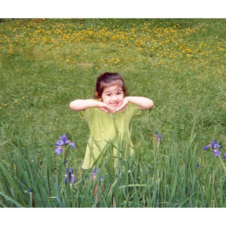 Norma playing outside in nature