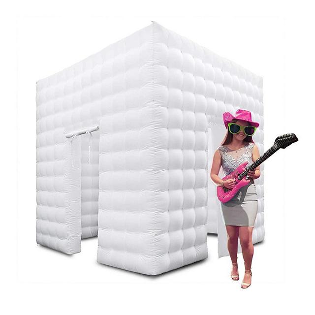 Inflatable Photo Booth -Large 8.2 x 8.2ft - Portable Booth with 2 Doors and Inner Air Blower - Great for Parties Weddings Anniversary Birthdays Parties