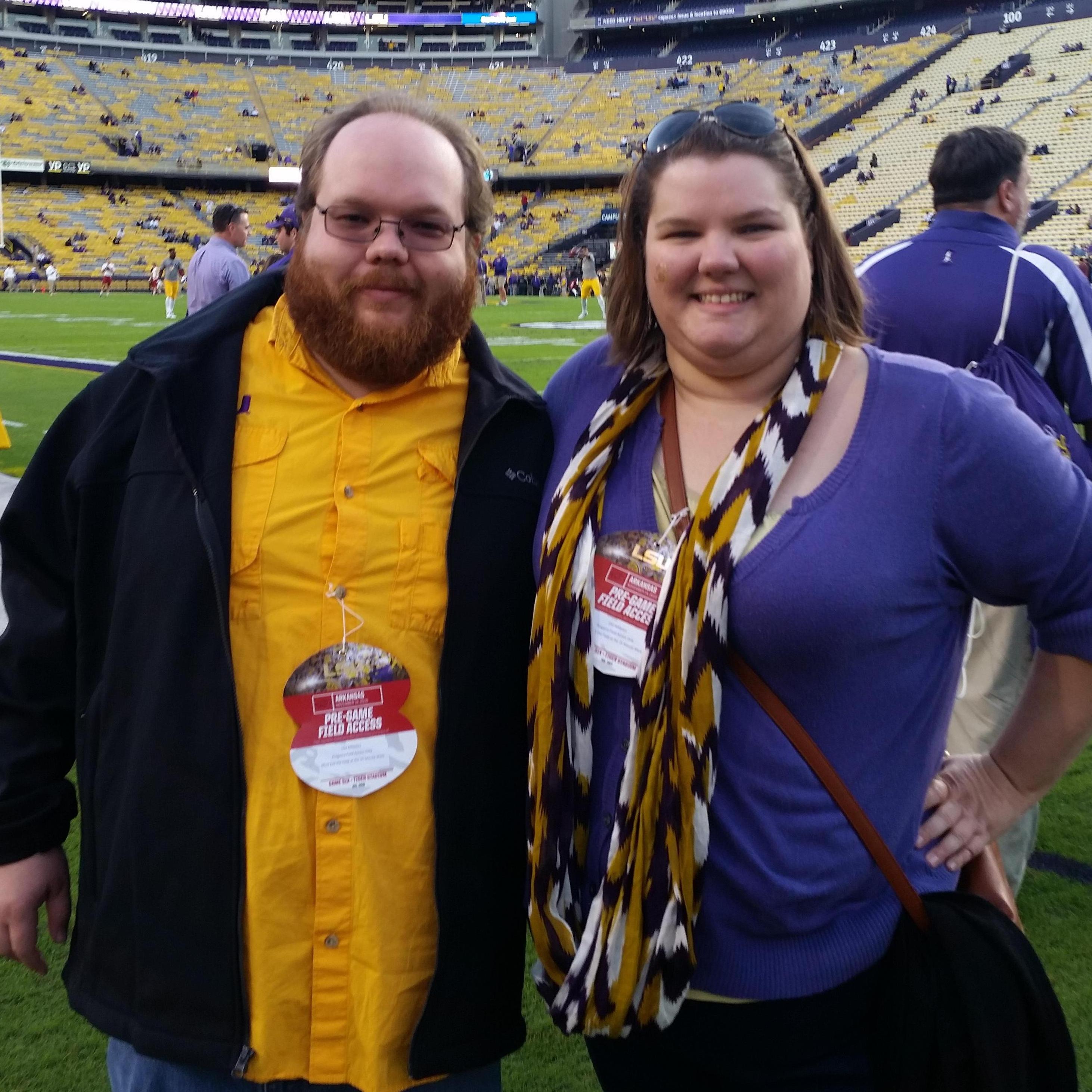 Field passes before the 2015 Arkansas game! Little did we know we would end up here again a few short years later!