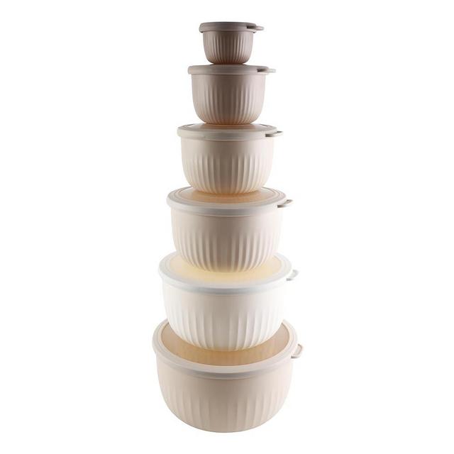 COOK WITH COLOR Prep Bowls with Lids- Deep Mixing Bowls Nesting Plastic Small Mixing Bowl Set with Lids