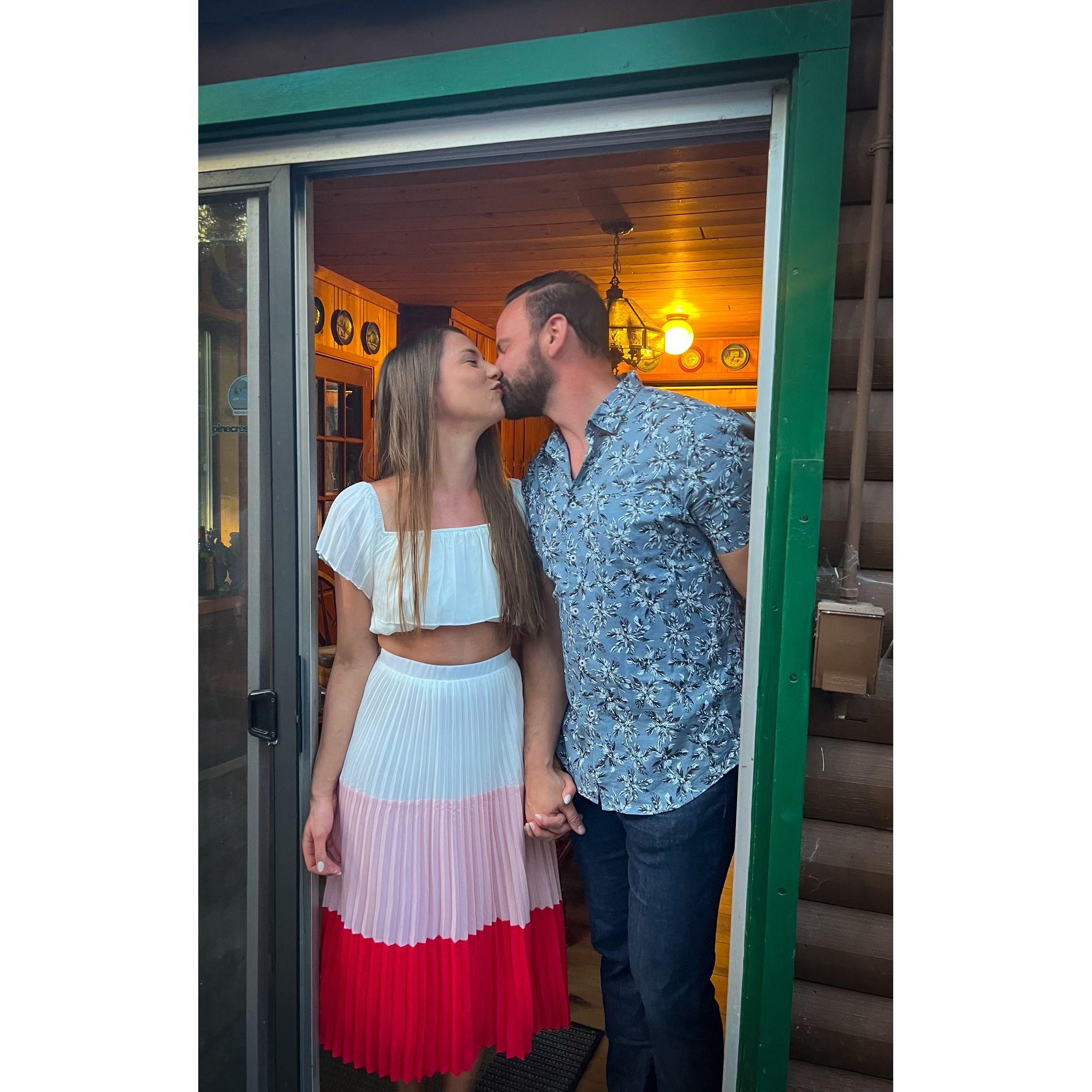 Celebrating our engagement in the place where it all began, Pinecrest.