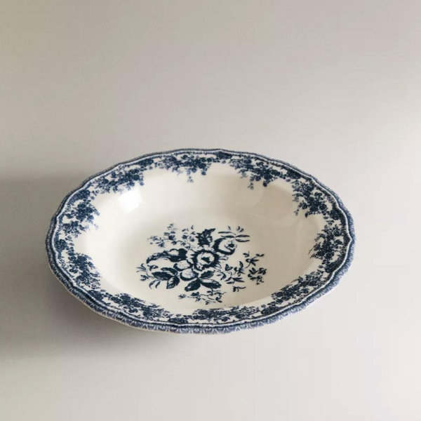 FLORAL EARTHENWARE SOUP PLATE