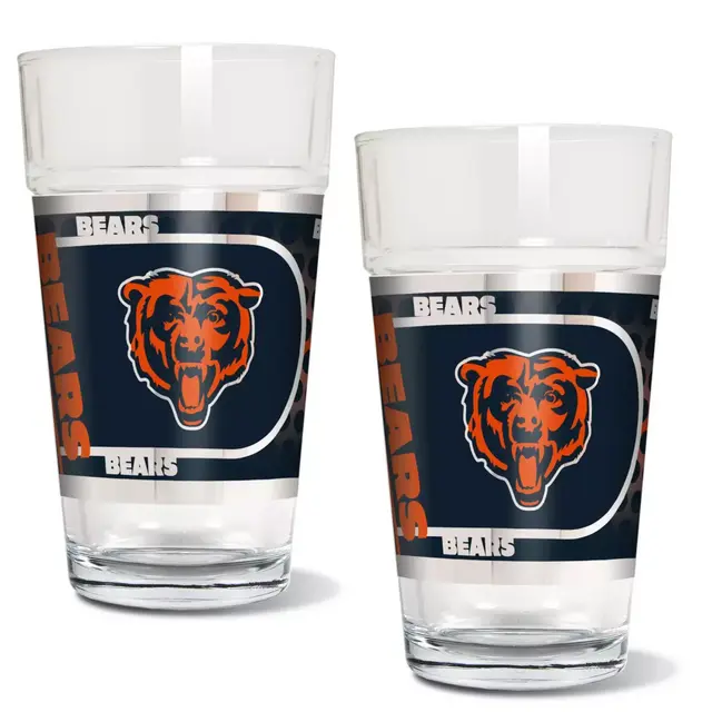NFL Chicago Bears Metallic Pint Glass (Set of 2)