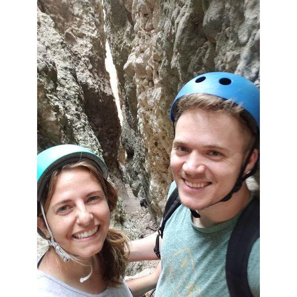 Canyoneering when we first started dating in 2021.