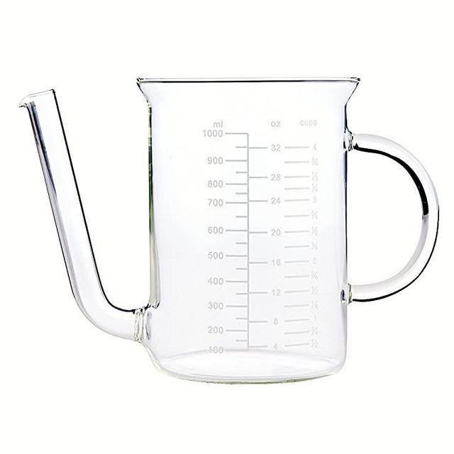 HIC Gravy Strainer and Fat Separator, Heat-Safe Borosilicate Glass with 18/8 Stainless Steel Fine-Mesh Filter and Pierced Strainer, 4-Cup (32-Ounce) Capacity