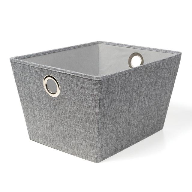 Richards Homewares Large Tweed Grommet Storage Tote in Grey