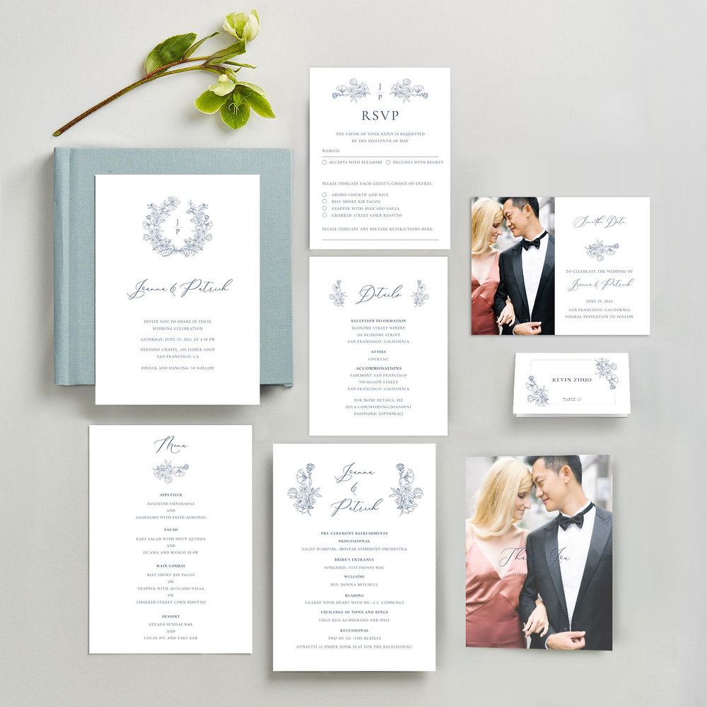 Abelli | Dark Cobalt | Zola Wedding Enclosure Cards