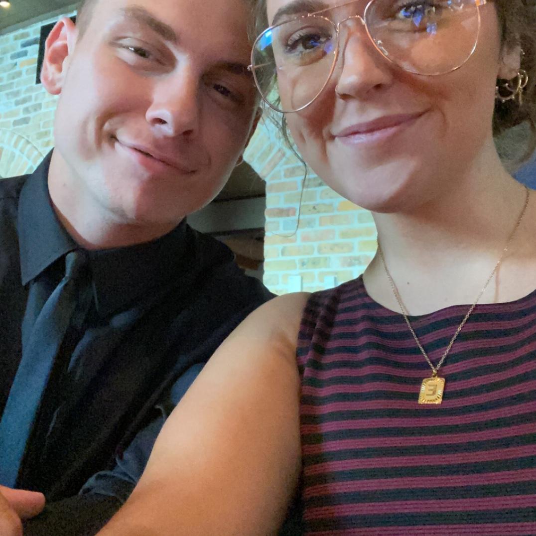 Out for a nice dinner! The friend group played Monopoly after in our nice clothes.