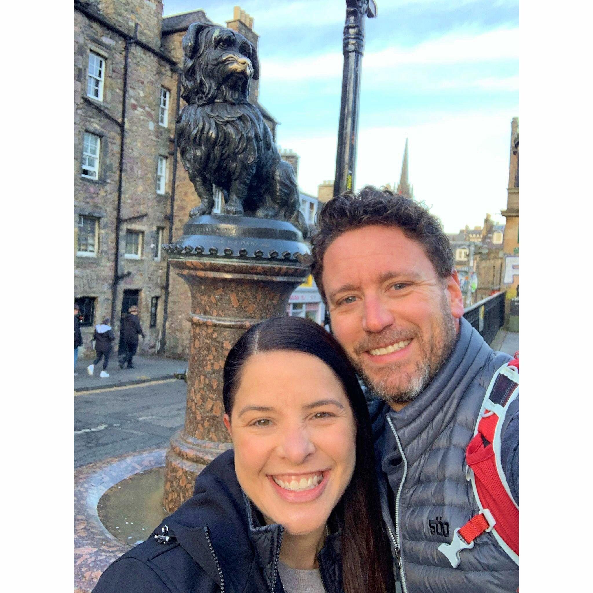 Greyfriars Bobby statue in Edinburgh, Scotland.