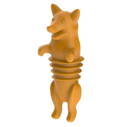 TrueZoo 4179 Corki Wine Beverage Bottle Stopper and Preserver, Orange
