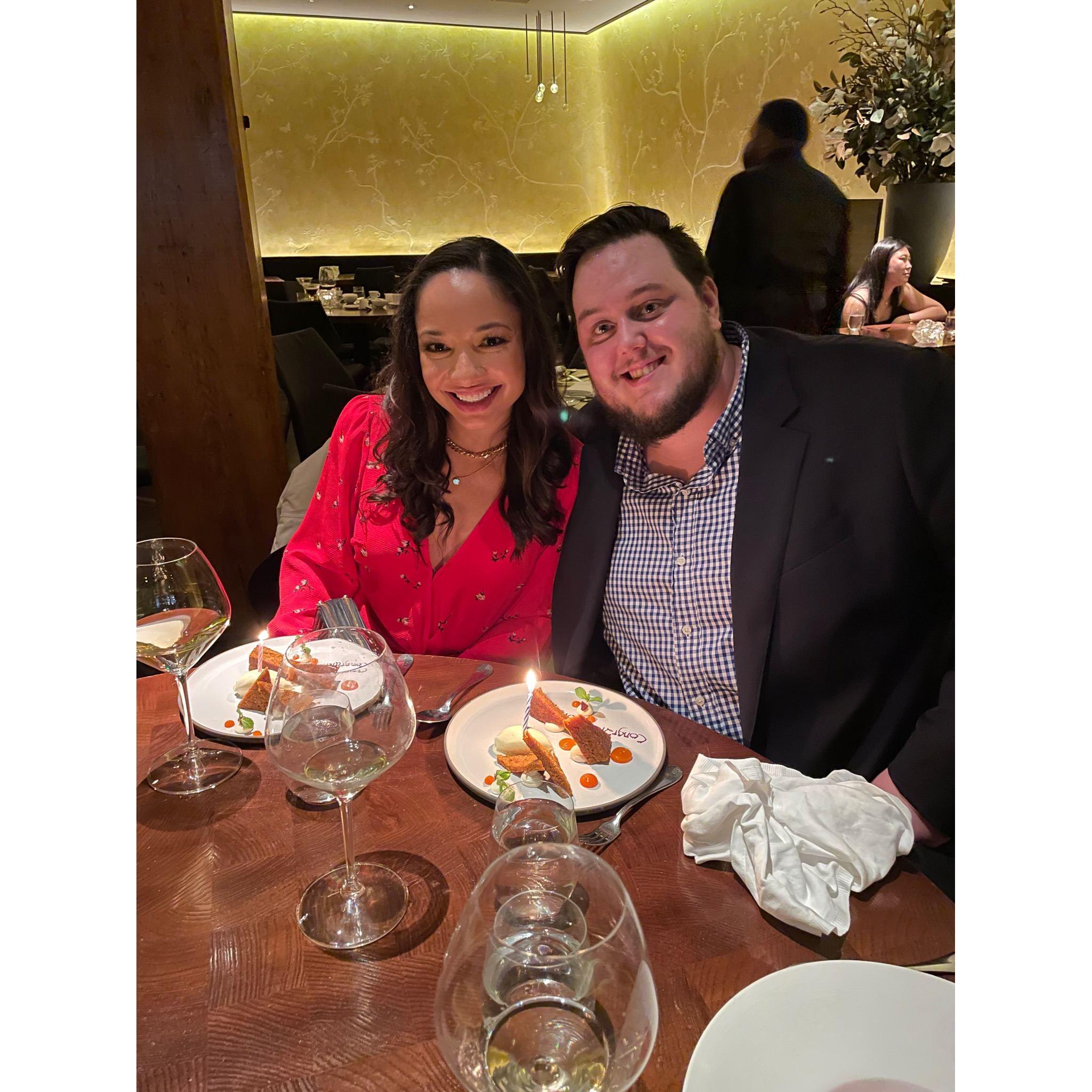 Engagement celebration dinner