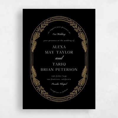 Black Wedding Invitation - Duluth Classic