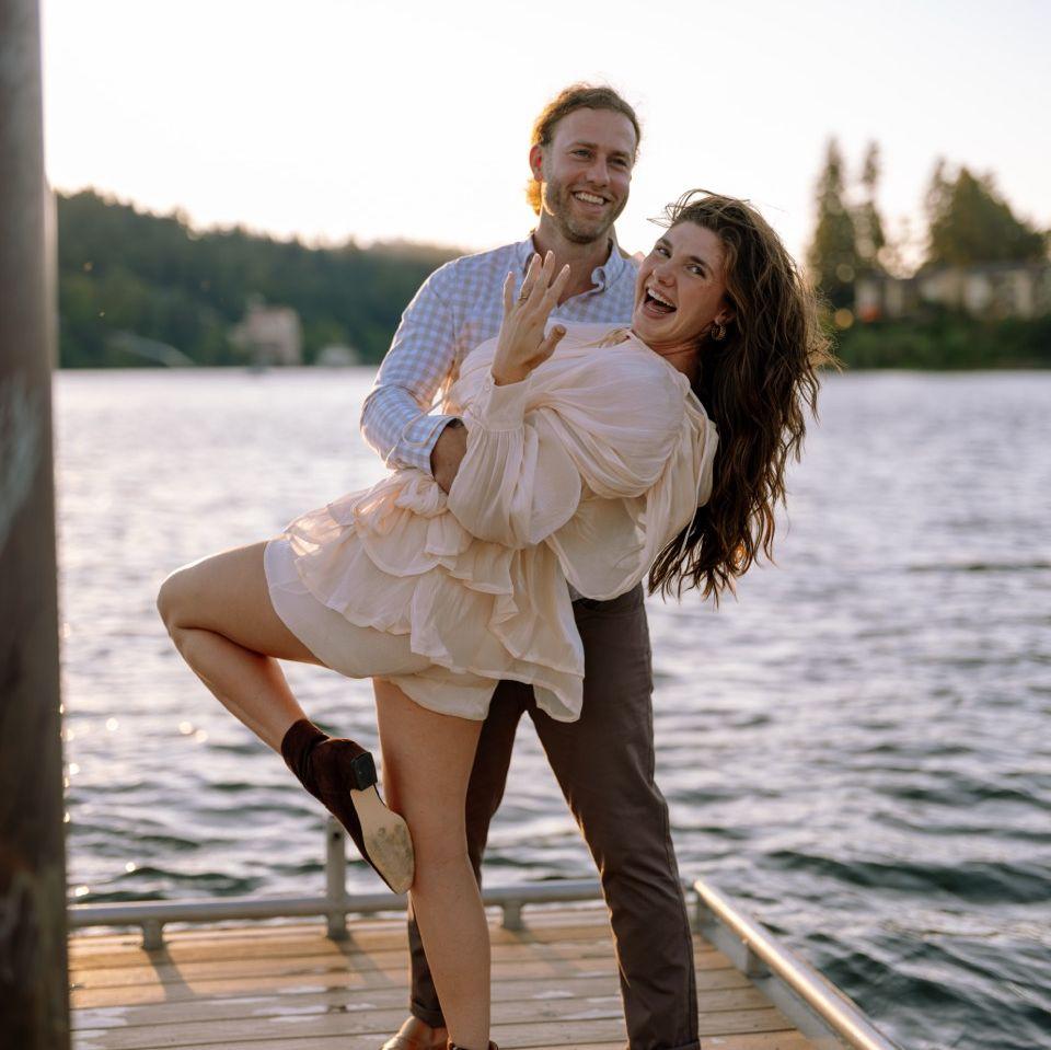 Engagement photo shoot outside our new home