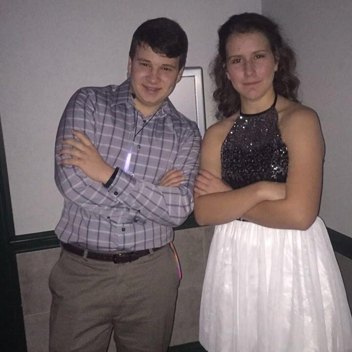 THROWBACK! 
Emma's Sophomore Year (2017) Homecoming   (Our first picture together that we can find)