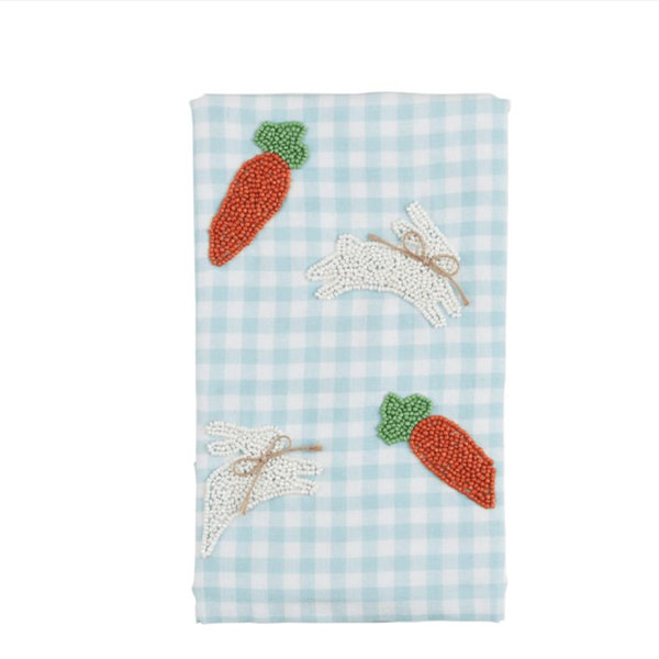 Bunny Carrot Beaded Towel
