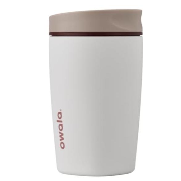 Owala SmoothSip Slider Insulated Stainless Steel Coffee Tumbler, Reusable Iced Coffee Cup, Hot Coffee Travel Mug, BPA Free 12 oz, Vanilla Bean