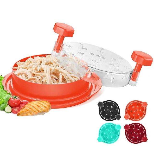 Chicken Shredder Tool Twist Large: 2025 Pro & Standard Food-Grade Visible Meat Shredder Tool Twist with Anti-Slip Petal-Like Base, Chicken Breast Shredder, Chicken Grinder (Orange, Standard - 8")