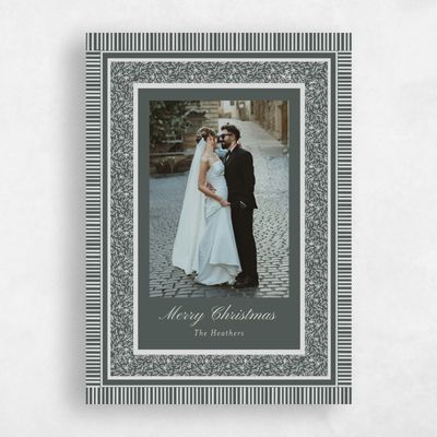 Dark Seaweed, Green Holiday Card - Almond