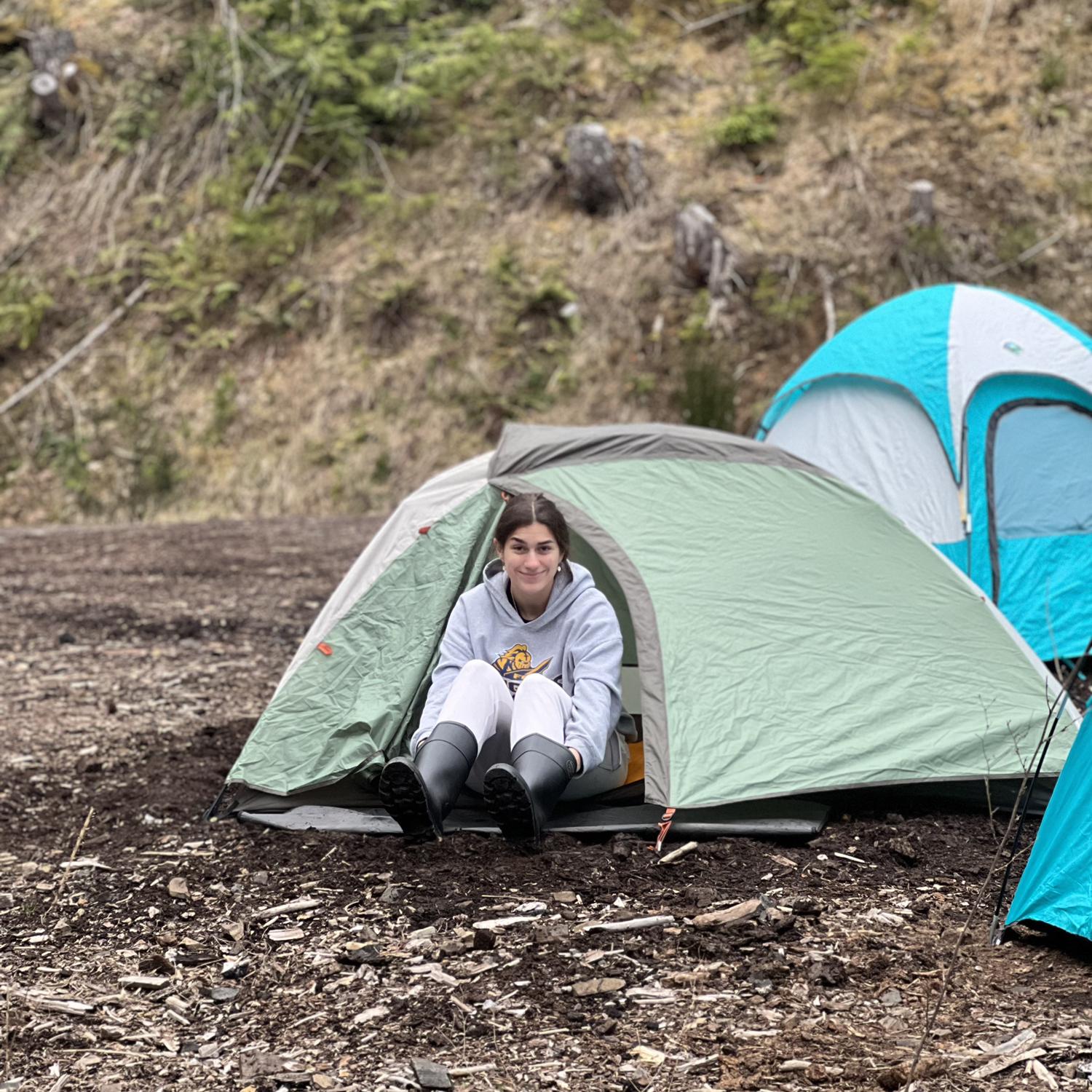 This was Gracie's first time camping. It did not go well. But she still loves it, so Will still calls it a win-win.