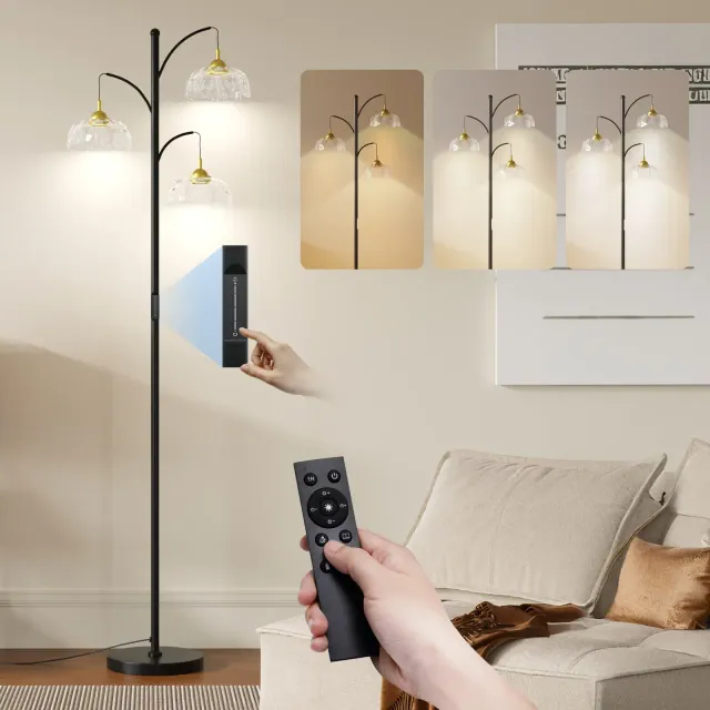 SUGIFT LED Floor Lamp – Dimmable Standing Lamp with 3 Color Temperatures, Remote & Touch Control, Eye Protection for Living Room, Bedroom & Office