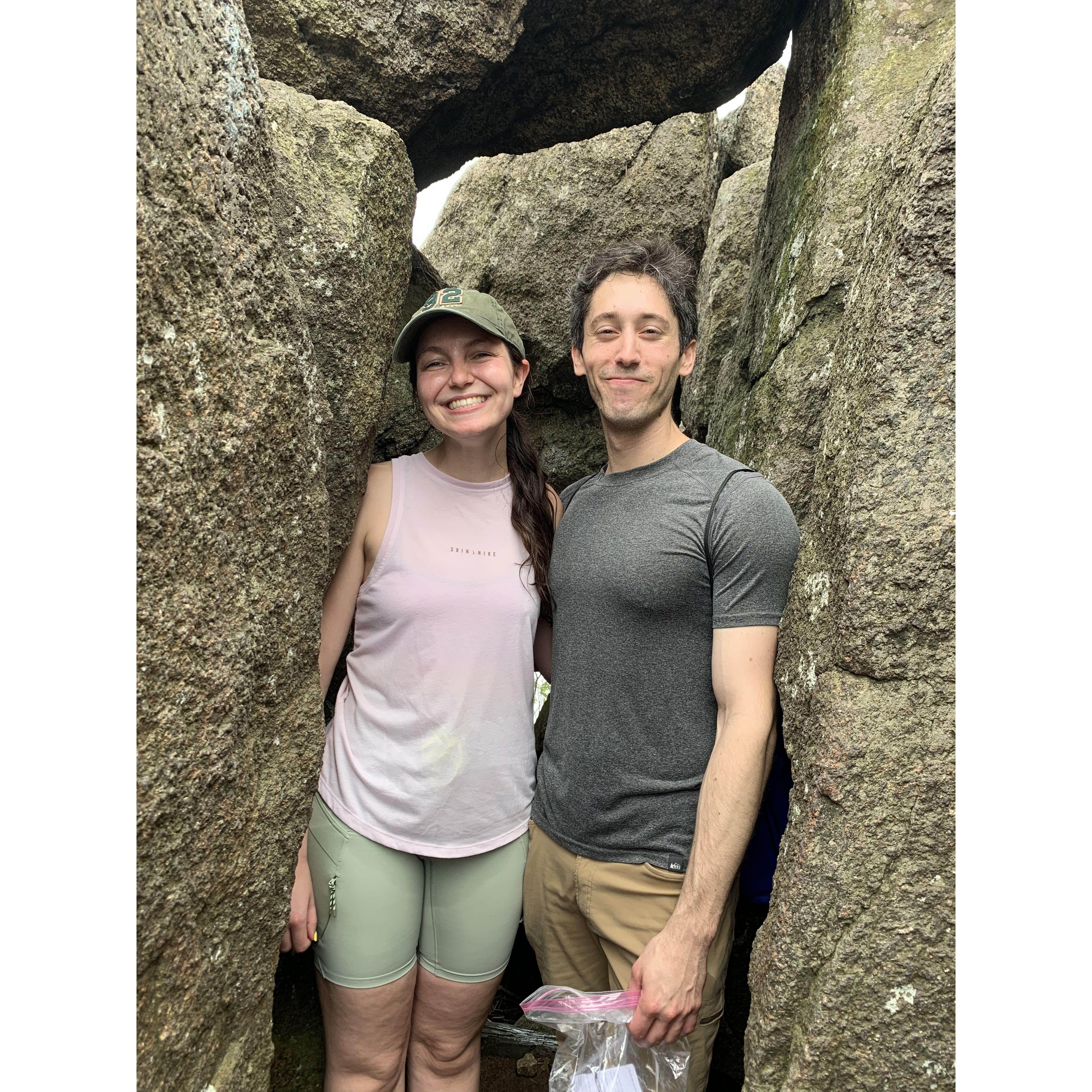 Philip and Natalia's first weekend away together, atop Old Rag near Charlottesville, Virginia, where Natalia attended college - July 2023