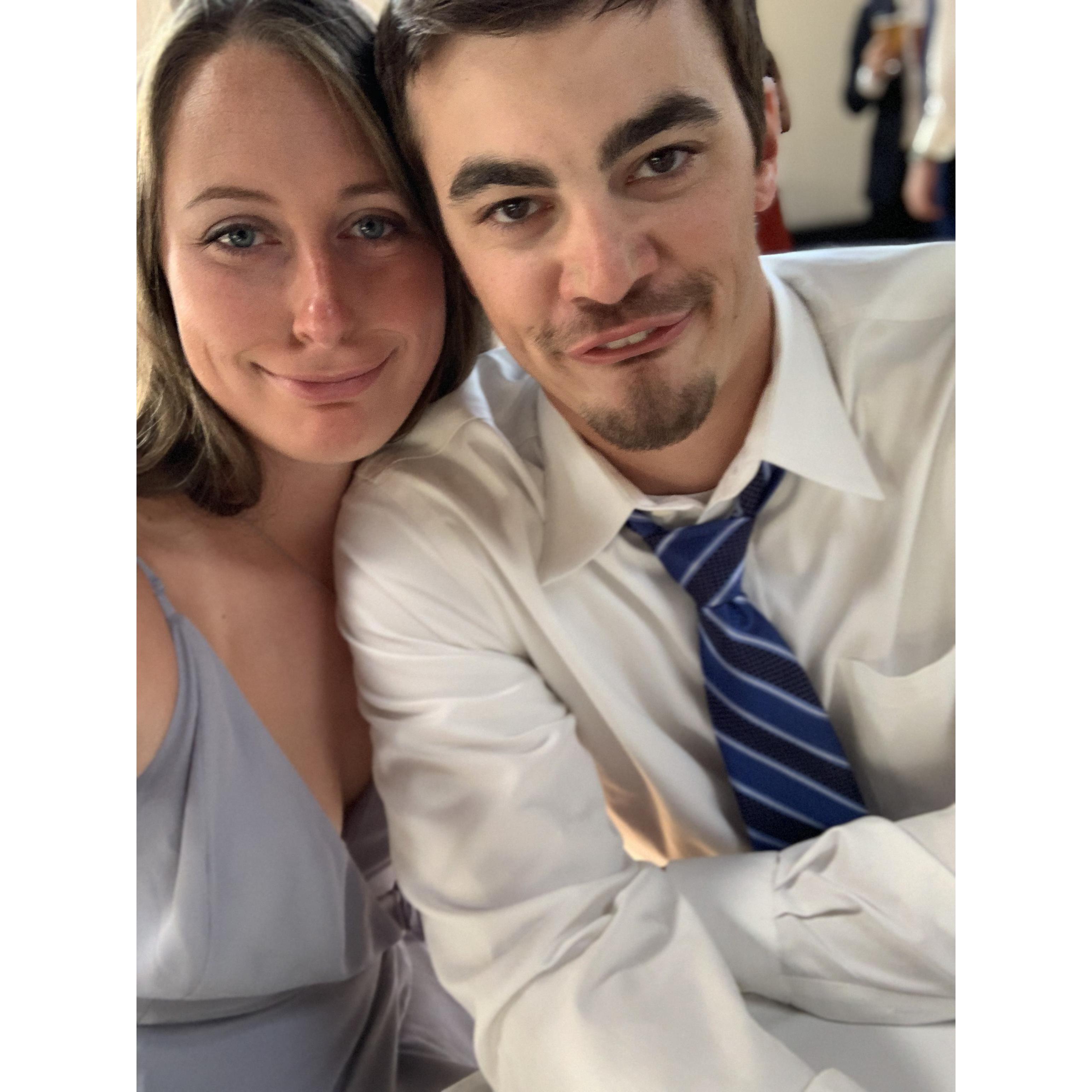 Us at a friend's wedding, no idea what is going on here