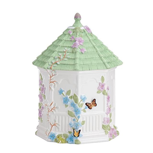 Lenox 827665 Butterfly Meadow Figural Gazebo Cookie Jar, 10-Inch, White