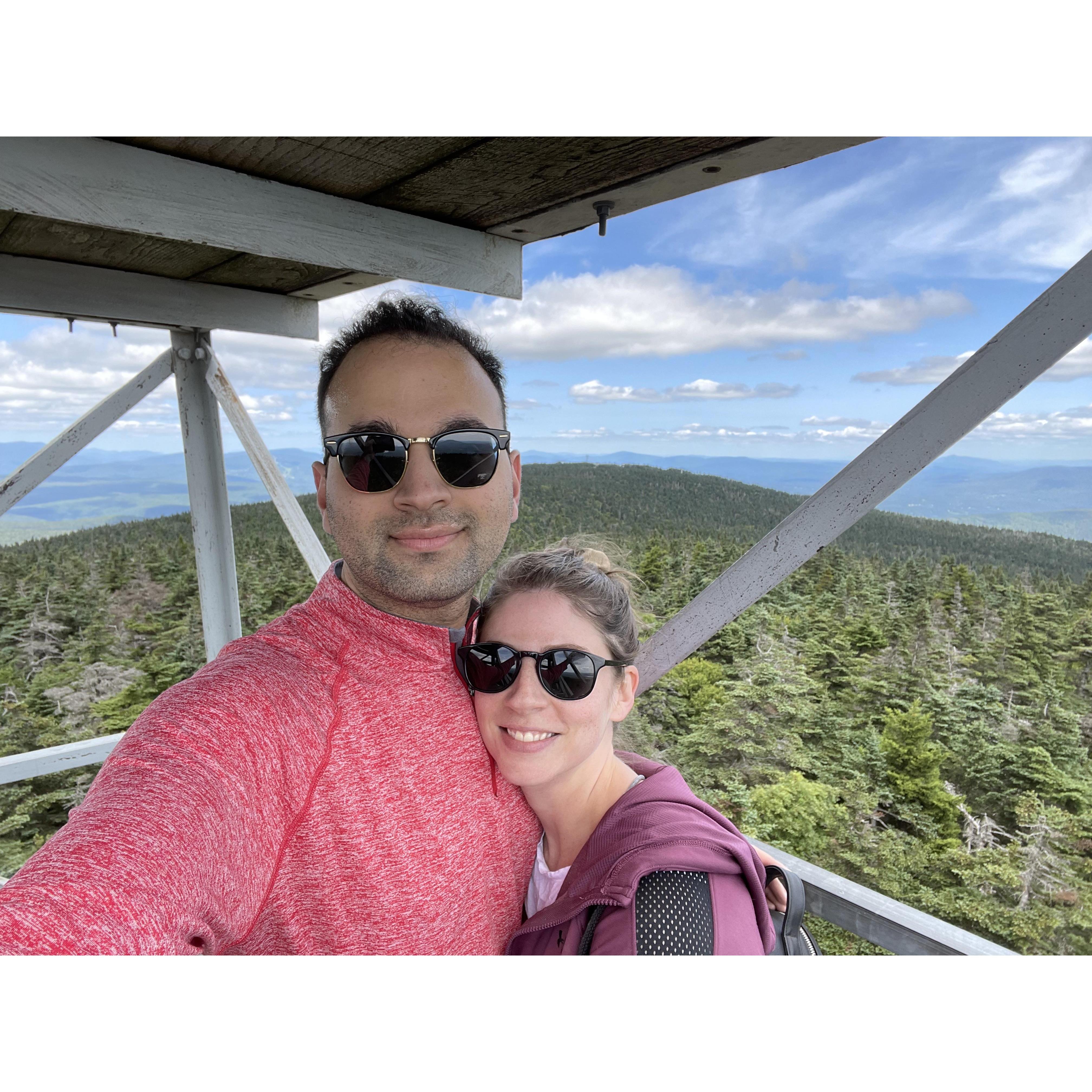 Lookout tower in the Vermont mountains, 2021