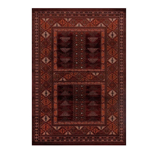 LUXE WEAVERS Bohemian Tribal 2093 Red 8x10 Area Rug, Geometric Non-Shedding Living Room Carpet