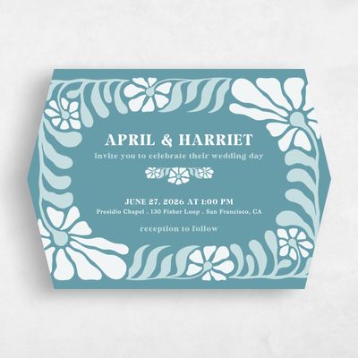 Blue Diamond Wedding Invitation - Bellefleur Landscape